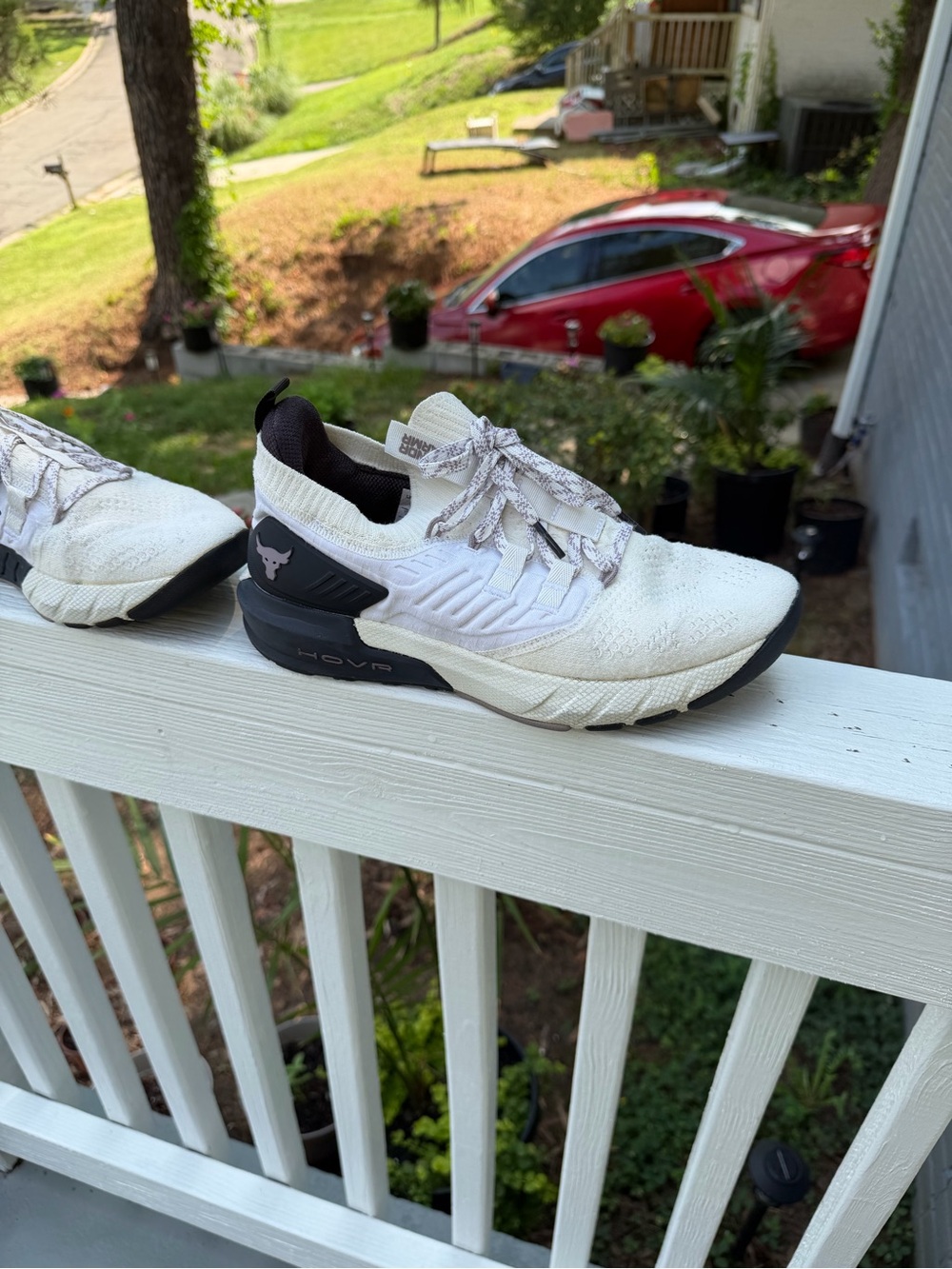 Under Armour White and Black Athletic Running Shoes